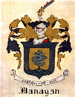 This Flanagan Coat of Arms was painted by Virginia Terpening in 1956.