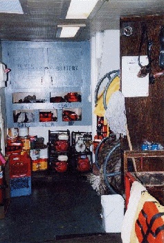 A view of the deck locker.